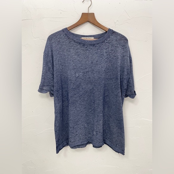 Free People, We The Free, Cassidy Tee Blue Cuffed Short Sleeve - Picture 4 of 9